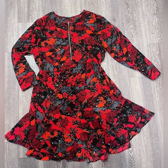 REBEL WILSON X ANGEL Red Pattern Dress - Picture 1 of 4